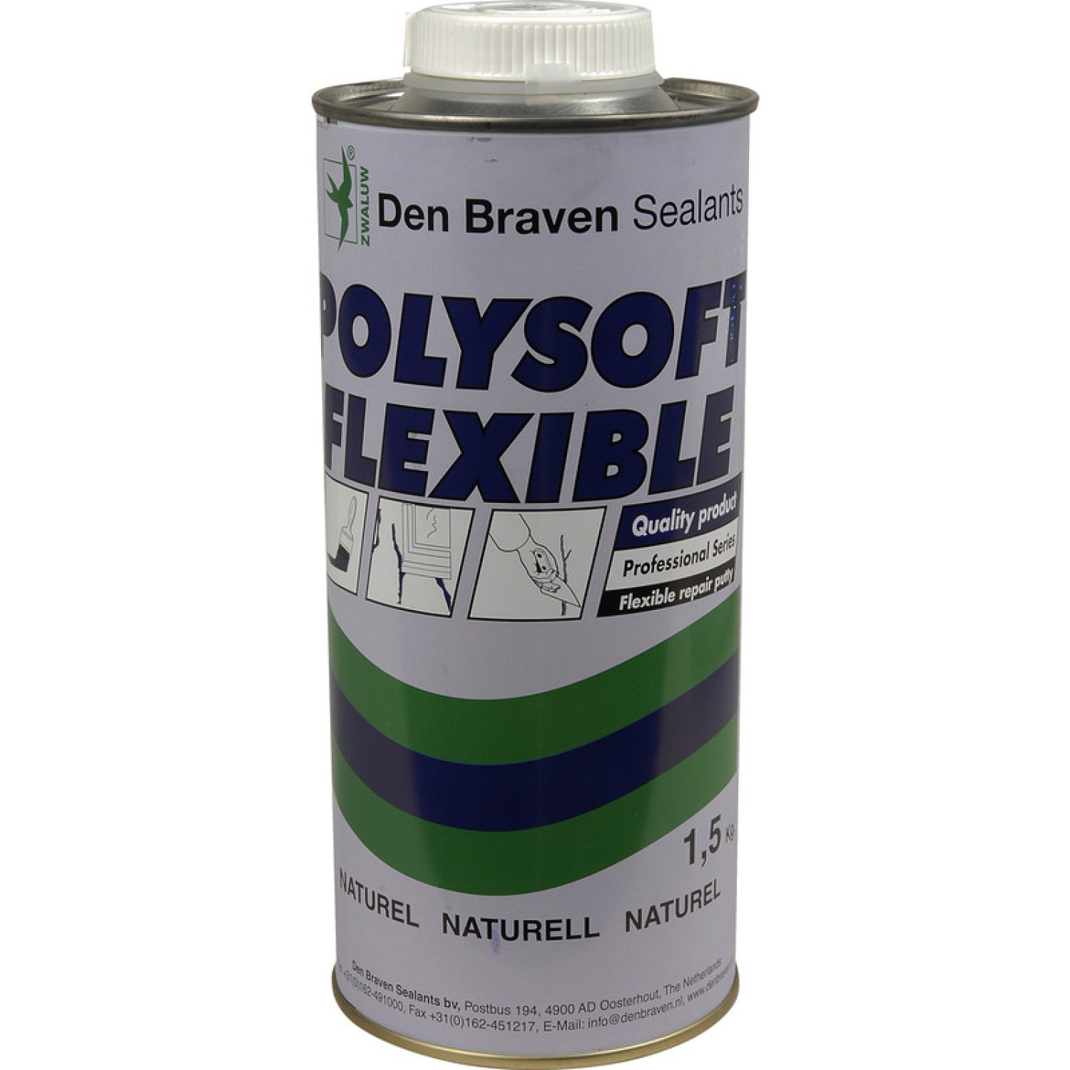 Den Braven Zwaluw Polysoft Flex. 1,5Kg Natur.