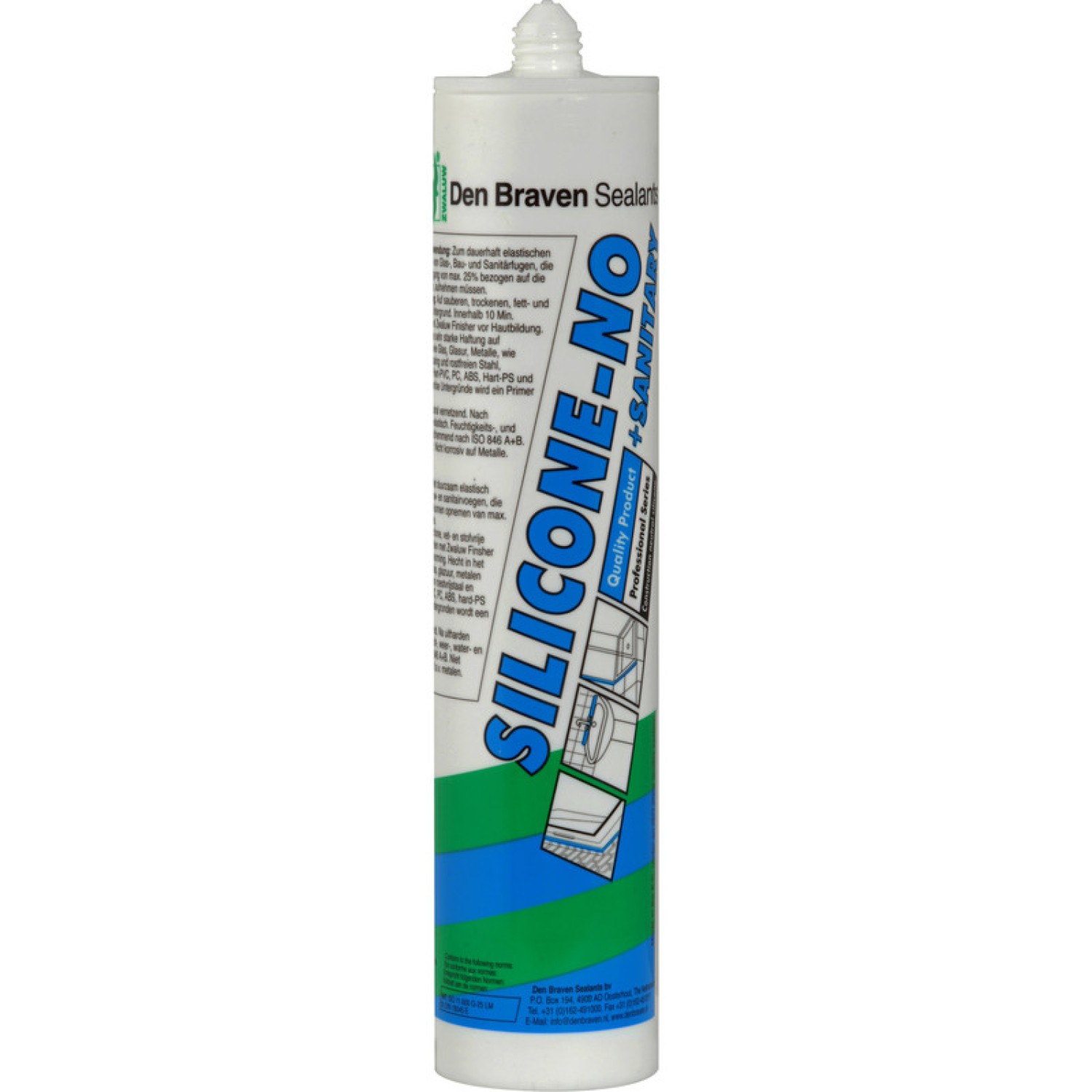 Den Braven Zwaluw Silicone-No+San 310ml Antra.