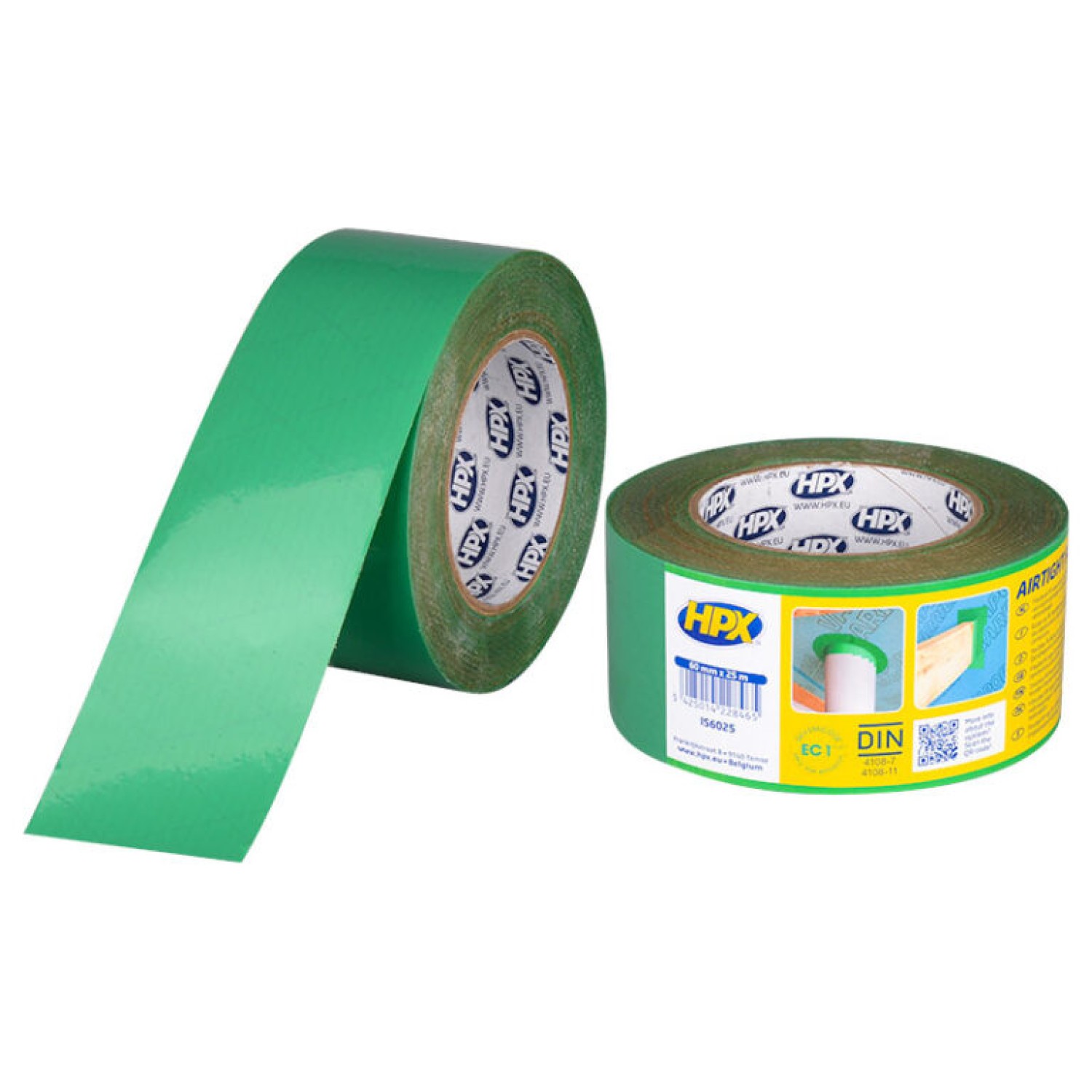 Flexibele PE Tape - groen 60mm x 25m