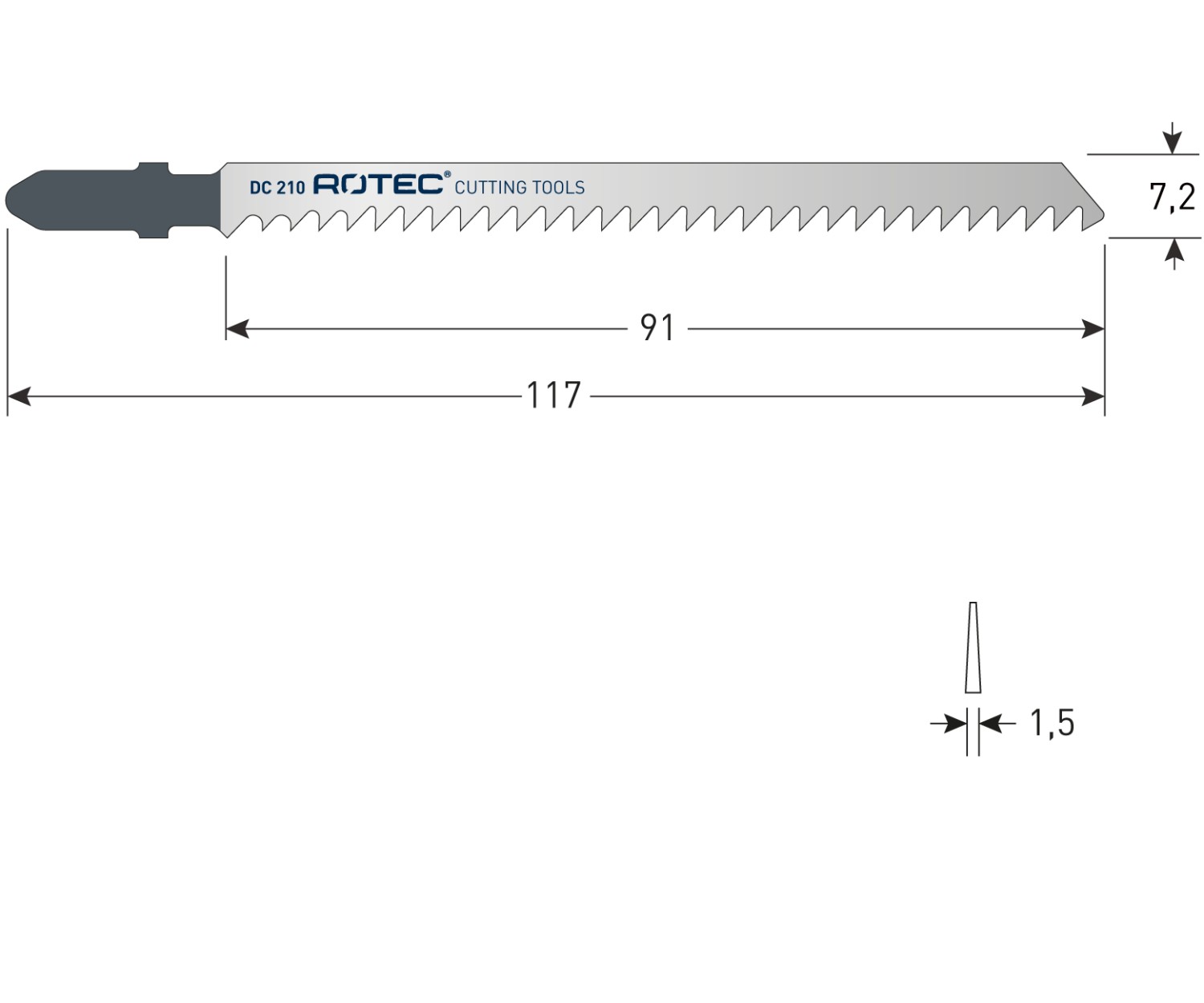 Rotec Decoupeerzaagblad DC210 / T301CD