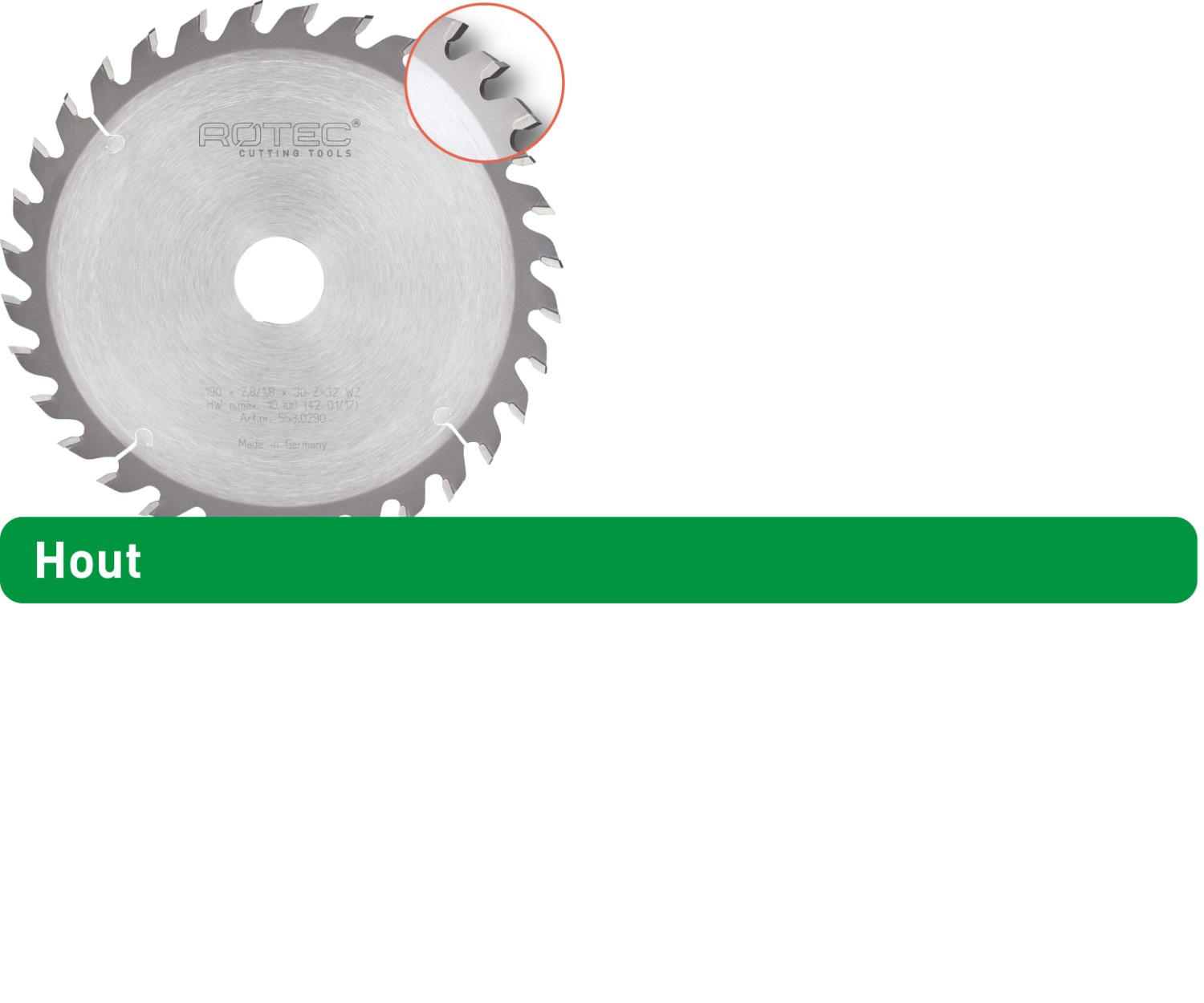 Rotec HM Zaagblad v handm, ø160x2,6x20, Z=36, WZ