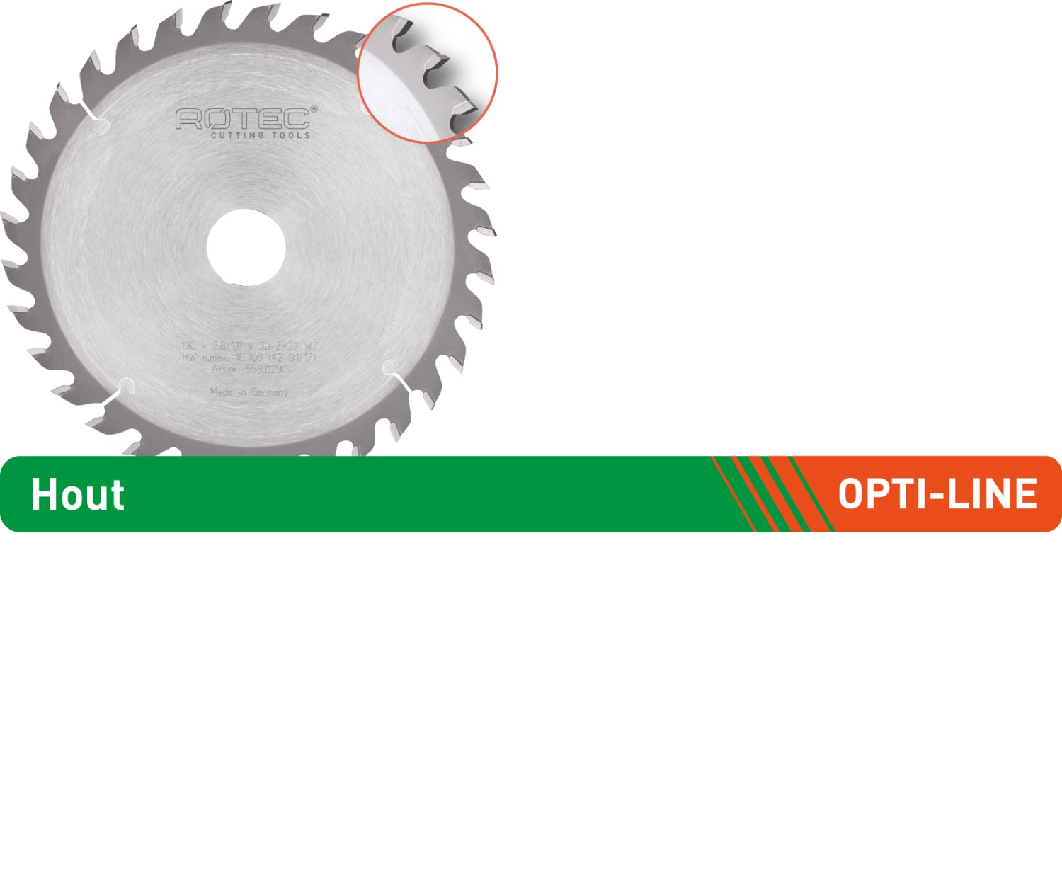 Rotec OPTI-LINE HM Zaagbl. V handm, ø160x2,2x20, Z=48, WZ