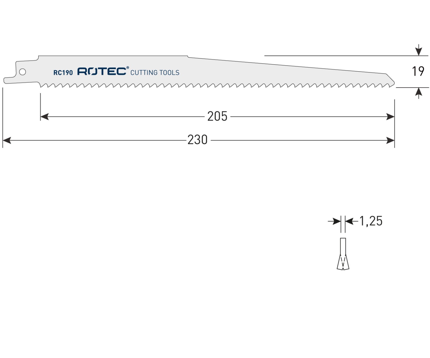 Rotec Reciprozaagblad RC190