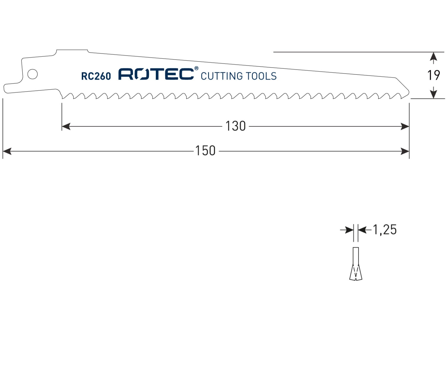 Rotec Reciprozaagblad RC260 / S611DF